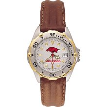 Ladies University Of Arkansas All Star Watch With Leather Strap