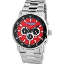 Lambretta Imola Men's Watch with Silver Metal Band and Red Dial