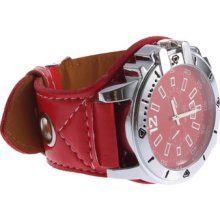 Leather Fashion Oversized Men Sport Date Quartz Wrist Watch