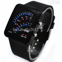 Led Watch Fashion Watch Fanghaped Waterproof Electronic Watch Jelly