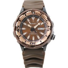 LIMITED EDITION - Stainless Steel Case Automatic Diver Rose Gold Bezel Brown Dia