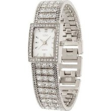Linea by Louis Dell'Olio Crystal Bracelet Watch - Silvertone - One Size