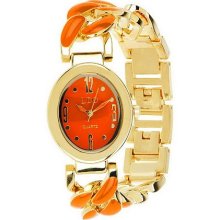 Linea by Louis Dell'Olio Enamel Link Watch - Coral - One Size