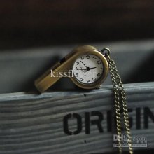 Low Price. New Unisex Whistle Design Pocket Watch Necklace, Quartz W