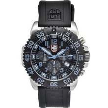 Luminox Mens Colormark Chronograph Blue Accents Black Dial Watch 3183