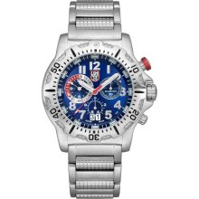 Luminox Mens Dive Chronograph Stainless Watch - Silver Bracelet - Blue Dial - L8154.RP