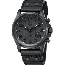 Luminox Mens Field Chrono Black-Out Leather Mens Watch 1881.