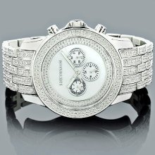 Luxurman Mens Diamond Watch 1 Carat w Diamond Band