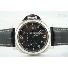 Luxury Mens Watch Pam 164 Automatic Steel Black Dial Pam164 Leather