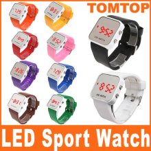 Luxury Sport Style LED Digital Watch Mirror Surface Silicone for Lady Men