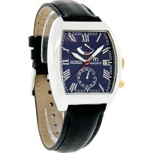 Magnus Madrid Mens Blue Dial Black Leather Strap Automatic Watch M109msb71