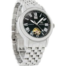 Magnus Melbourne Mens Black Dial Stainless Steel Automatic Watch M103mss22