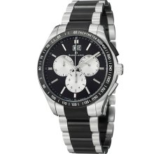 Maurice Lacroix Men's 'Miros' Black Dial Two Tone Steel Watch