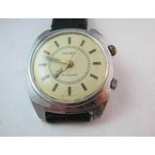 Mechanical watch POLJOT wristwatch with ALARM function USSR 1970s