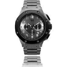 Meister Mens Ambassador Chronograph Stainless Watch - Gray Bracelet - Silver Dial - AM113SS