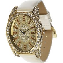 Melania Luxury at the Ritz Patent Leather Strap Watch - White - One Size