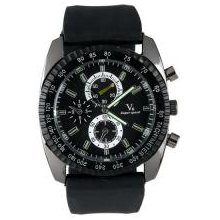 men gents quartz movement sport rubber wristband wristwatch watch roun