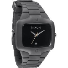 Men Nixon A139-195 Stainless Steel Case Quartz Black Dial Black