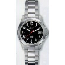 Men`s Quartzline Seapearl Silver 20 Atm Watch W/ Date Window