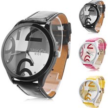 Men's and Women's Casual Analog PU Quartz Wrist Watch (Assorted Colors)