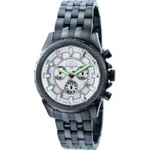 Men's Black Anodized Stainless Steel Signature Air Legend Chronograph Silver Dia