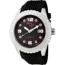 Men's Black Dial Black Rubber