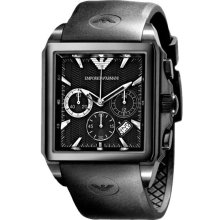 Men's black emporio armani chronograph watch ar0658