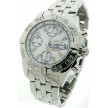 Men's Breitling Chrono Galactic A13358 Automatic Date Watch + B&p