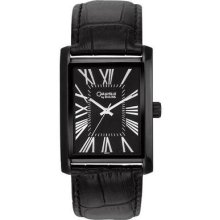 Men's Caravelle By Bulova Strap Stainless Steel Black Ion-plated And Black Le...