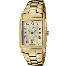 Men's Champagne Textured Dial Gold Ion Plated Stainless Steel