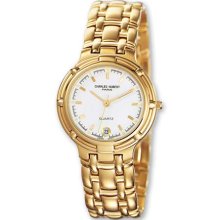 Mens Charles Hubert 14k Gold-plated Brass Off White Dial Watch