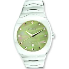 Mens ChiselÂ® Tungsten & Gray Mother Of Pearl Dial Men's Watch