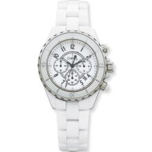 Mens Chisel White Ceramic and Dial Chronograph Watch ...