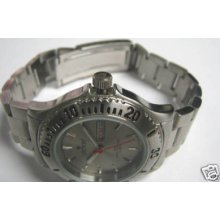 Men's Croton Stainless Steel Silver Tone Date Day Watch