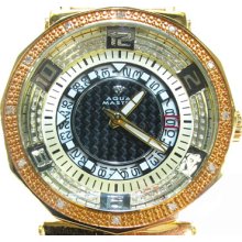 Mens Diamond Aqua Master W-301 Yellow Watch 0.60ct