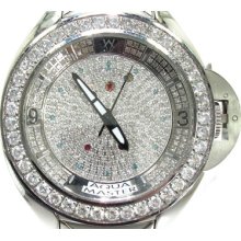 Mens Diamond Aqua Master Skeleton Watch 19638 Round Cut 7.25ct