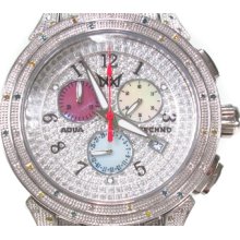 Mens Diamond Aqua Techno with Stainless Steel Watch Round Cut 2.50ct