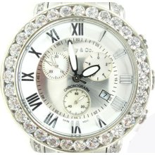 Mens Diamond Mikes Watch Round Cut F Color Benny & Co 11.00ct