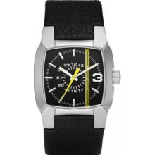 Men's diesel black leather watch dz1089