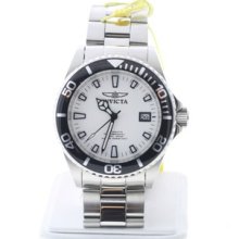 Men's Invicta 1002 Pro Diver Automatic White Dial Stainless Steel Watch 9