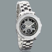 Mens Ladies Diamond Watches by Luxurman 0.3ct Stainless Steel Band