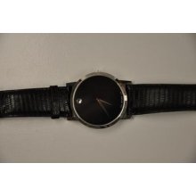 Men's Movado Classic Museum Watch 84 G1 1852 Leather Strap Wristwatch