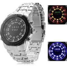 Men's Multifunction Alloy Digital LED Wrist Watch with Watch(Silver)