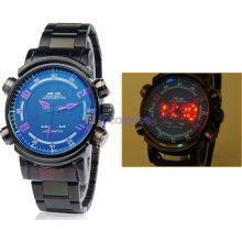 Men's Multifunctional Analog & LED 30m Waterproof Sports Watch WH-1101 (Red)