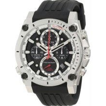 Men's Precisionist Chronograph Stainless Steel Case Rubber Strap Black