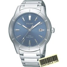 Men's Pulsar By Seiko Pxh907x Quartz Blue Dial Stainless Date Watch