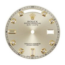 Mens Rolex Day-Date President Factory Diamond Dial, Silver, Yellow Gold