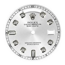 Mens Rolex Day-Date President Factory Diamond Dial, Silver, White Gold