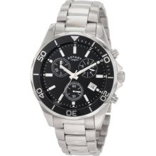 Mens Rotary Watch Steel Chronograph Date Display Wristwatch Gb00033/04