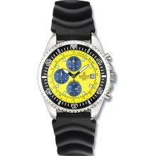 Mens Sartego Spc47-r Watch Chronograph Yellow Dial Strap -